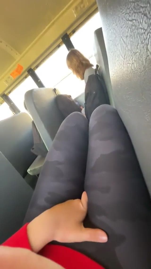 College Teen Fingering on Bus