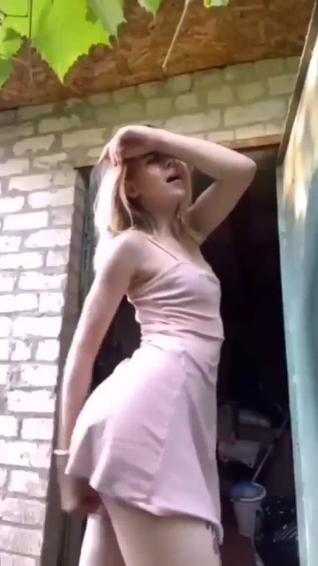 Amateur Dildo Homemade Masturbating Moaning Orgasm Outdoor Public Teen