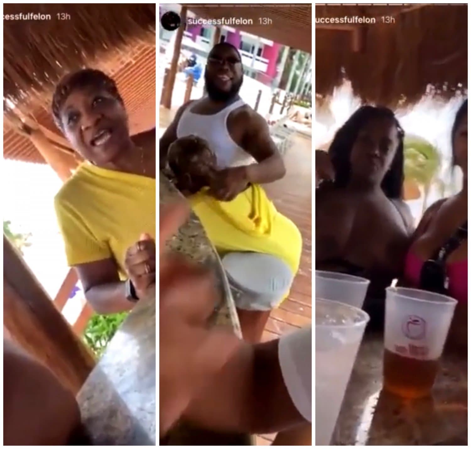 Black Guy Got Somebody's Grandma Sucking BBC in Public At a Resort