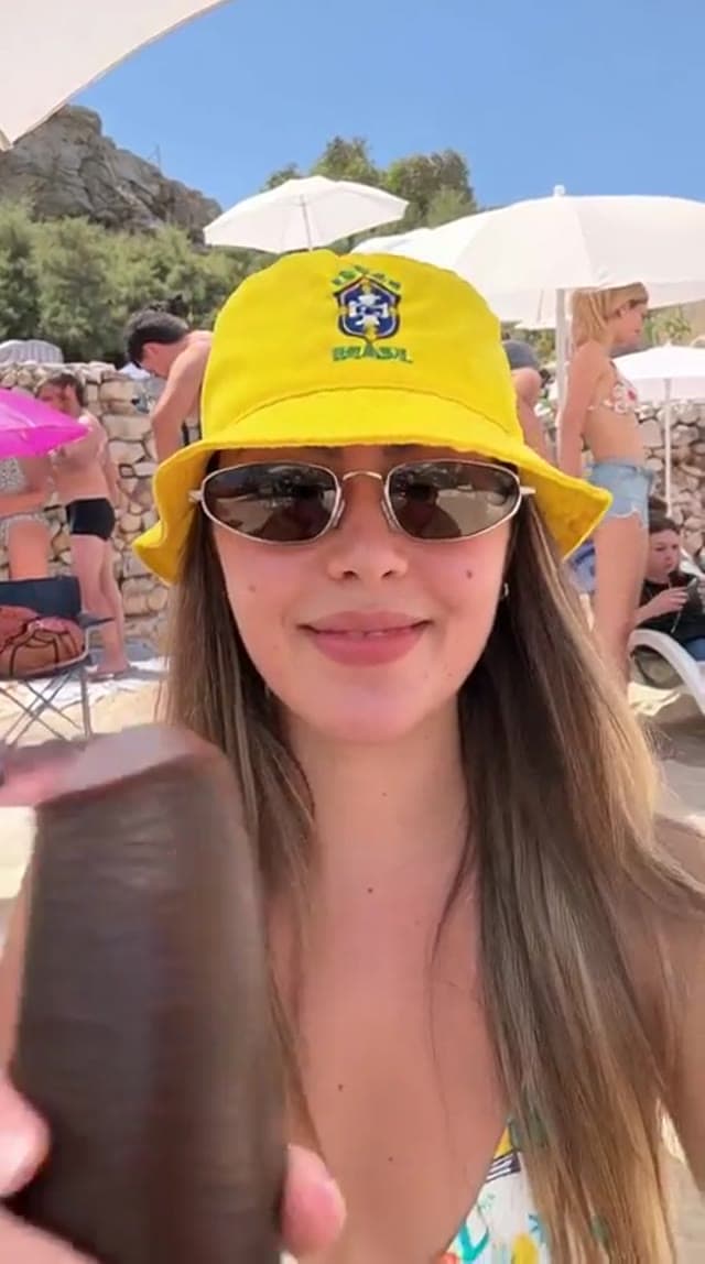 Hot white chick sucking BBC at the beach AI Interracial blowjob