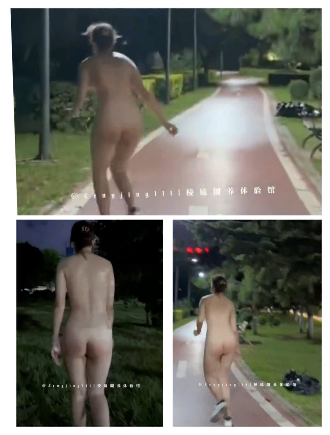 Nude flashing public and get caught