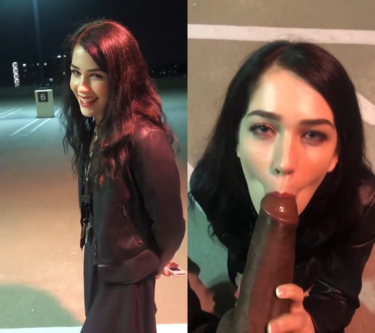 Scared She's Going To Get Caught | public outdoors amateur bbc interracial blowjob big dick risky